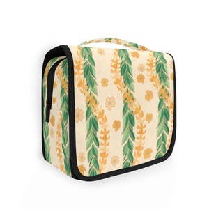 Bolsa de Viaje Plegable Impermeable con Cierre de Cremallera y Gancho para Artículos de Aseo, Diseño Floral Hawaiano Maile Lei, para Mujer - Product Image 1