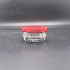 Venta al por mayor de tarros de almacenamiento de vidrio para alimentos, mermelada de fruta, gelatina, mantequilla de maní, vacío, 30ml, forma cónica, tarros de vidrio de caviar con tapa de metal - Product Image 1