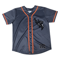 Camisetas de Béisbol Grises Extra Grandes, Bordado Personalizado, Jersey de Béisbol de Alta Calidad con Ribete de PU
