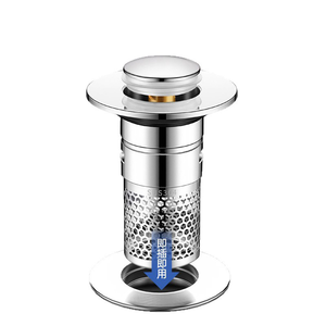 Passoire pour évier de salle de bain moderne Passoire pour lavabo Pop-Up avec panier attrape-cheveux amovible en acier inoxydable - Product Image 6