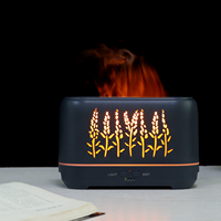 Nouveau diffuseur d'arômes ultrasonique rectangulaire avec effet de flamme LED et brume