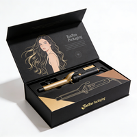 Boîte magnétique personnalisée et boîte cadeau noire pour nettoyant visage, produits de soins personnels, papier noir brillant