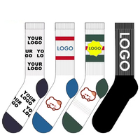 Chaussettes de sport classiques Glacier personnalisables avec logo pour hommes et femmes, blanches, respirantes, à fond en tissu éponge, durables, pour la course et le basketball