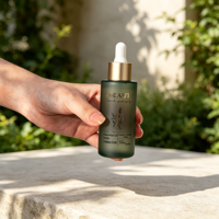 Emballage de soins de la peau en verre transparent de luxe, flacon de lotion en verre de 50 ml et 60 ml avec pompe compte-gouttes en verre