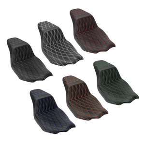 Siège deux places pour <span class=keywords><strong>moto</strong></span>, en cuir PU avec surpiqûres en losange, coussin avant et arrière pour <span class=keywords><strong>Harley</strong></span> Touring 2024 et modèles Street Road Glide CVO <span class=keywords><strong>2023</strong></span> - Product Image 2
