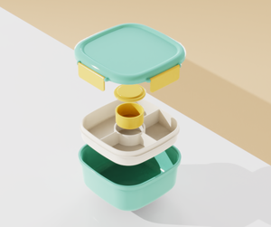 Nouveauté - Boîte à bento Escart - Étanche, sans BPA, grande capacité, bento carré, récipient de stockage alimentaire, écologique - Product Image 4