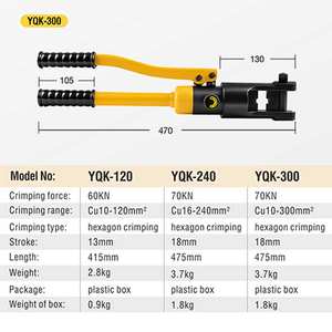 Tang hidrolik YQK-300, profesional, Kit alat pengeriting untuk konstruksi komunikasi daya dan pemeliharaan <span class=keywords><strong>Terminal</strong></span> kawat kabel - Product Image 6