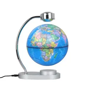 360 Spinning Magnetic Levitation World Globe 6inch With Led Light For Promotion Gift