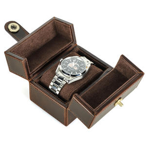 Boîte de montre carrée de luxe personnalisée faite à la main en cuir étui de rangement pour montre de voyage support de boîtier - Product Image 5