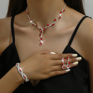 Juego de Joyería Fina de Moda con Pedrería, Collar, Pulsera y Aretes, Joyería Nupcial, Aretes de Joyería Fina, Gran Venta - Product Image 3