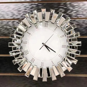 Horloge murale décorative créative en métal argenté <span class=keywords><strong>de</strong></span> 22 pouces, ronde ou carrée, pour la maison ou le <span class=keywords><strong>bureau</strong></span>, par Home Source - Product Image 6
