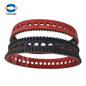 HTD8M-632-40 + 6 S8M-680-40 + 8 vffs thời gian ổ đĩa vành đai răng với dọc phim Vòng lỗ đỏ cao su lớp phủ kéo OEM hỗ trợ - Product Image 1