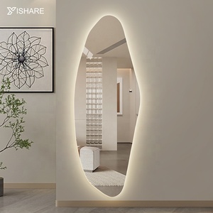 Hiện đại trang trí nội thất đầy đủ chiều dài LED chiếu sáng Tường gương nhà máy trực tiếp đầy đủ thủy tinh thiết kế bất thường - Product Image 3