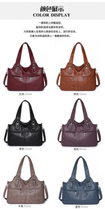 Borsa Tote da Donna Casual Stile Retrò <span class=keywords><strong>MELI</strong></span> BC61261, Moda Vintage con Cerniera, Grande Capacità, Due Cinghie, Tracolla - Product Image 4