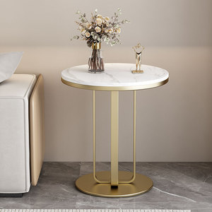 A Small, Luxurious <strong>Side</strong> <strong>Table</strong> Next to the <strong>Sofa</strong>, a Round Stone Slab <strong>Table</strong>, a Modern Small Apartment Coffee <strong>Table</strong>. - Product Image 1