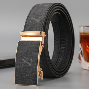 Mode hommes boucle automatique <span class=keywords><strong>ceinture</strong></span> alliage lettre <span class=keywords><strong>B</strong></span> ceintures en cuir fendu pour hommes cliquet mâle usine Logo personnalisé - Product Image 6