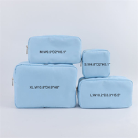 Grande Trousse de Toilette Personnalisable et Imperméable en Nylon pour Maquillage et Voyage, avec Fermeture Éclair