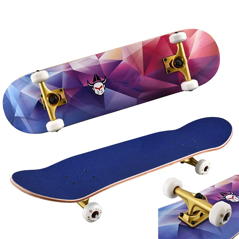 31 Pro Skateboard, papan luncur kayu 7 lapis lengkap Maple