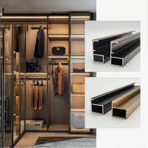 Portes de placard, de bibliothèque et de cave <span class=keywords><strong>à</strong></span> vin en verre trempé avec cadre en aluminium moderne personnalisé, bord étroit, <span class=keywords><strong>plat</strong></span>, pour hôtel - Product Image 2