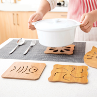 Table à manger accessoires de cuisine décoration maison dessin animé creux Design Animal sous-verres en bois bol napperons sous-verres pour boisson