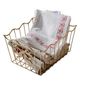 Panier à fruits en métal de luxe avec nœud décoratif, panier de rangement ouvert en fil métallique pour cuisine, table à manger, décoration intérieure - Product Image 2