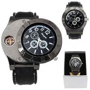 2023 new Smart watch lighter usb watch lighter for gift men's quartz wristwatch