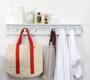 Séchoir à linge <span class=keywords><strong>mural</strong></span> pliable de 100 cm à 6 tiges, résistant à la rouille, avec 6 crochets ronds, gabarit de perçage pour salle de bain, support de suspension - Product Image 3