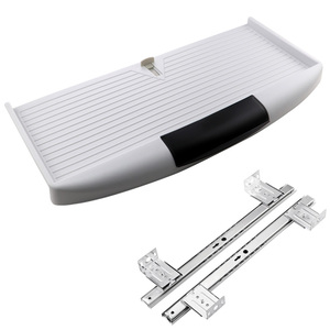 Phụ kiện phần cứng văn phòng có thể điều chỉnh ABS nhựa màu xám Bàn máy tính màu đen với khay bàn phím dưới bàn Khay bàn phím - Product Image 6