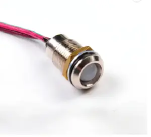 6毫米8毫米12毫米16毫米5V 6V 12V 24v发光二极管指示灯IP67白灯颜色可选有线电缆200毫米可定制颜色