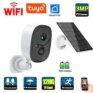 Cámara de seguridad inteligente para el hogar, Wifi, batería recargable Tuya, Audio bidireccional, <span class=keywords><strong>tarjeta</strong></span> Sd, almacenamiento en la nube, cámara de disparo con Sensor infrarrojo Pir - Product Image 2