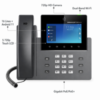 Téléphone IP vidéo Android Grandstream GXV3450 16 lignes, écran tactile 5 pouces, caméra 2MP, conférence 10 voies, PoE+, WiFi, Zoom VoIP