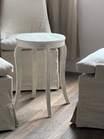 Chaise de salle à manger en coton et lin, style Wabi-Sabi, antique, en bois massif, amovible et lavable, pour la maison