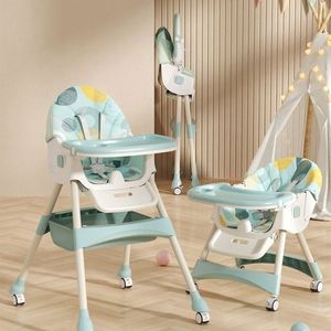 Silla de Alimentación para Bebés Pu, Silla Alta con Reposapiés, Bandeja Extraíble, Superficie Fácil de Limpiar para la Hora de Comer del Bebé - Product Image 1