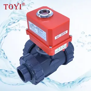 Toyi High Quality 3 Way Electric Actuator Ball Valve Upvc Electric Thread Interface Ball Valve With Electric Actuator