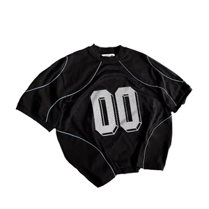 Tùy Chỉnh Nhà Sản Xuất 3M Phản Quang Sọc O Cổ In T Áo Sơ Mi Nhanh Chóng Khô Nhanh Chóng Quá Khổ Boxy Bóng Đá Jersey Lưới T Áo Sơ Mi - Product Image 5