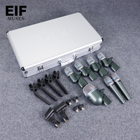 EIF Beta DMK7 Kit de microphones professionnels 7 pièces pour batterie, amplificateur de basse, toms et caisse claire – Ensemble de micros pour batterie pour la scène
