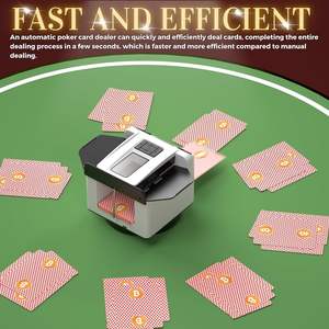 Mischiatore Automatico di <span class=keywords><strong>Carte</strong></span> a 2 Mazzi <span class=keywords><strong>con</strong></span> Rotazione a 360°, 4 Pulsanti per 1-2 Giocatori (Texas Hold'em/Phase 10/Rummy) - Product Image 5