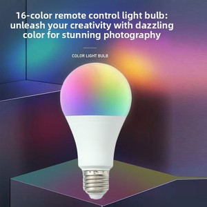 Ampoule LED globe en aluminium avec télécommande RGB colorée, fonction de gradation, culot E27, lampe d'ambiance nocturne pour usage domestique - Product Image 2