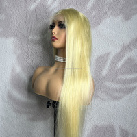 Perruques en cheveux humains HD transparentes blondes 613 lisses, densité 180, avec dentelle frontale 13x4 pour femmes, perruque frontale en dentelle de cheveux péruviens bruts