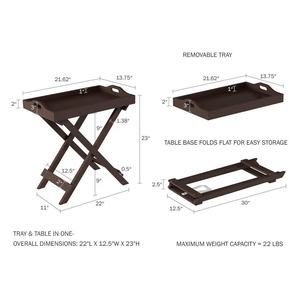 Mesa plegable de madera con bandeja para TV desmontable, mesa auxiliar para dormitorio, mesa auxiliar para sofá de sala de estar, bandeja de desayuno para cabecera de cama - Product Image 4