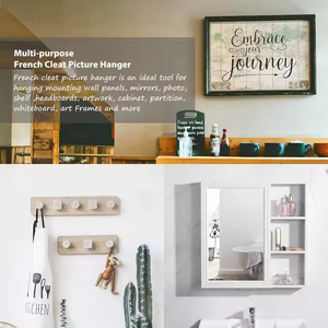 Français <span class=keywords><strong>Taquet</strong></span> Photo Cintre En Aluminium Z Cintre Montage Mural En Métal En Aluminium Support D'étagère pour Tableau Blanc ou Tête De Lit Meubles - Product Image 6