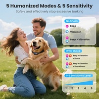 Elektrisches Smart-Hundetrainingshalsband mit Bellkontrolle, 5 Modi, Umweltfreundliches Anti-Bell-Gerät für Hunde, Wasserdichtes Haustier-Trainingszubehör