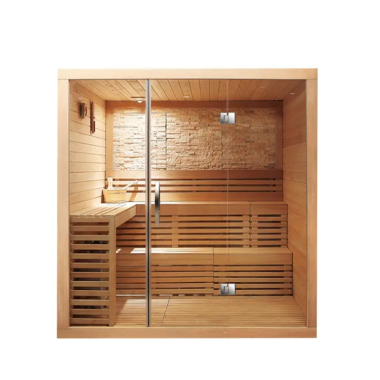 Luxo madeira sauna pessoal uso doméstico infravermelho distante sauna sala