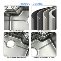 Évier de cuisine style farmhouse en acier inoxydable à finition miroir, embouti par profond tirage, avec emballage anti-dommage