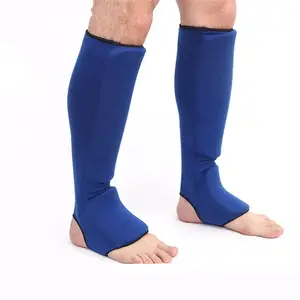 棉拳击护胫MMA脚背护踝护足器TKD跆拳道垫Muaythai训练腿部支撑保护器