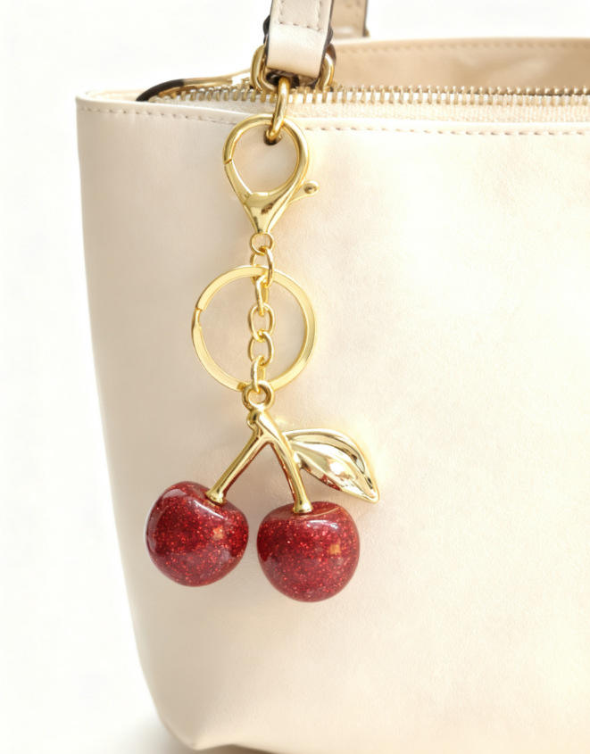 Fermoir mousqueton-rose rouge