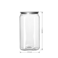 500ml couvercle à ouverture facile PET peut bouteille de boisson jetable emballage pour lait thé boisson soda peut avec machine à sceller