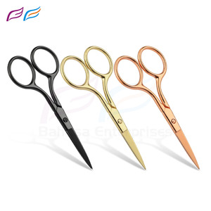 Ciseaux à cuticules multifonctions personnalisés en or plasma, or rose, argent, lame droite, outils de manucure et ciseaux à sourcils - Product Image 2