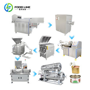 Ligne de production modulaire d'aliments pour animaux de compagnie, ligne de mise en conserve d'aliments pour animaux de compagnie au saumon, machine de mise en conserve d'aliments pour animaux de compagnie en acier inoxydable - Product Image 1