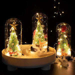 Christmas Gift Home Party Decoration Glass Dome <b>LED</b> Lights Christmas <b>Tree</b> Santa Claus Ornaments Decor - Product Image 4